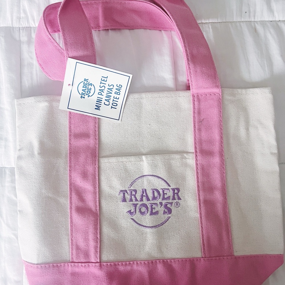 Trader Joe’s Viral Mini Pastel Tote Bag – PINK – NWT & Sold Out
